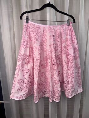 NAF NAF Pink Eyelet Circle Skirt